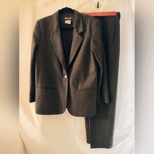 Sag Harbor Wool Pantsuit, 12P, Gray